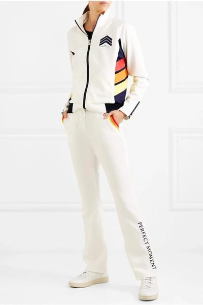 Shop Perfect Moment Printed Jersey Track Pants In White