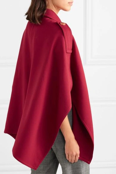 Shop See By Chloé Asymmetric Cotton-blend Twill Cape In Red