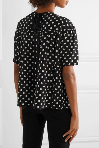 Shop Marc Jacobs Polka-dot Silk-georgette Blouse In Black