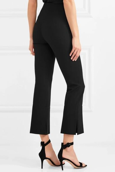 Shop Roland Mouret Goswell Cropped Crepe Slim-leg Pants In Black