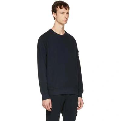 Shop Stone Island Navy Arm Badge Sweatshirt In V0020 Navy