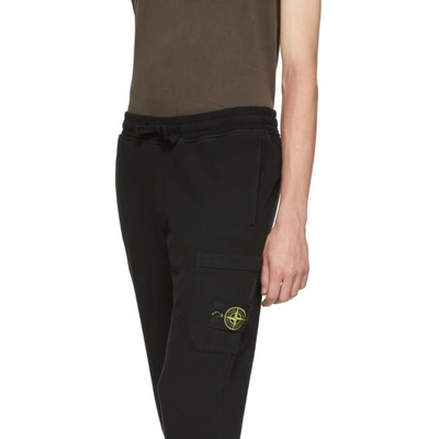 Shop Stone Island Black Logo Badge Lounge Pants In V0029 Black