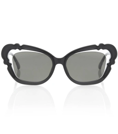 Shop Linda Farrow Cat-eye Sunglasses In Black