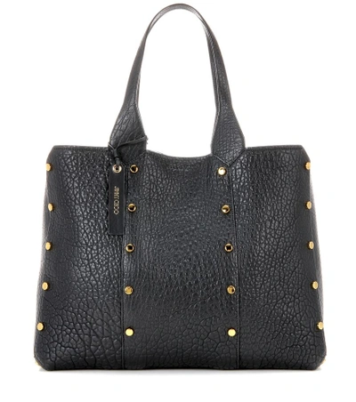 Shop Jimmy Choo Lockett Leather Shopper Bag In Black