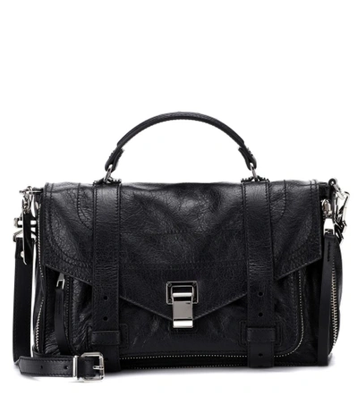 Shop Proenza Schouler Ps1+ Medium Leather Shoulder Bag In Black