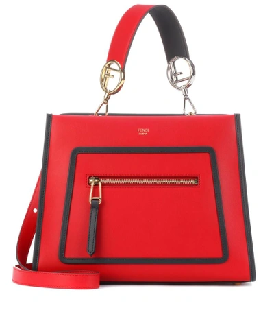 Shop Fendi Runaway Small Leather Shoulder Bag In Red