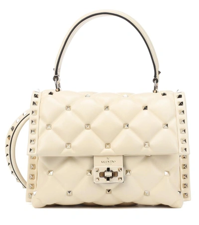 Shop Valentino Candystud Shoulder Bag In White