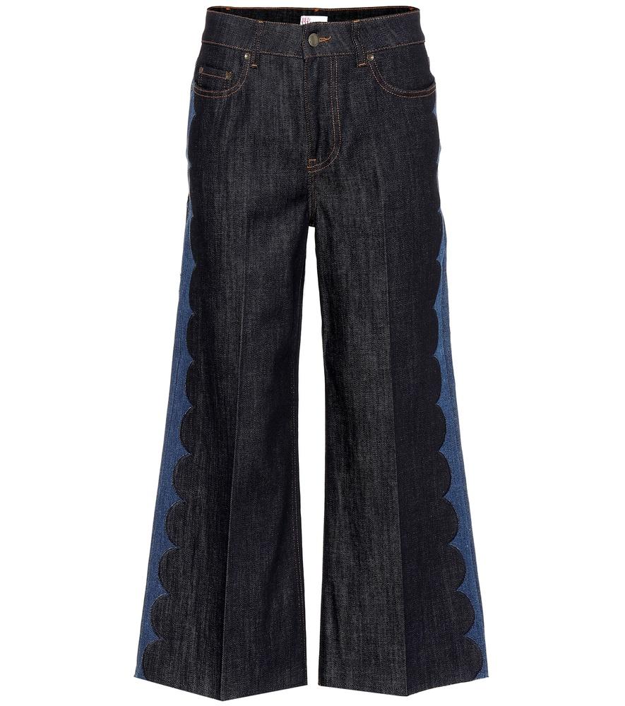 Red Valentino Wide-leg Cropped Jeans In Blue | ModeSens