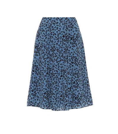 Shop Altuzarra Silk Crêpe Skirt In Blue