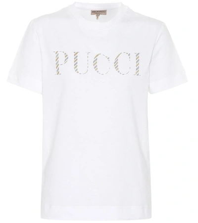 Shop Emilio Pucci Logo-printed Cotton T-shirt In White