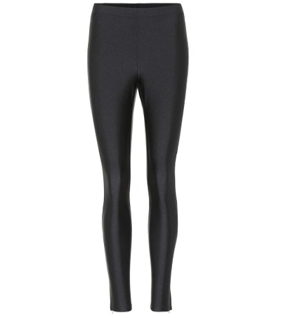 Shop Gucci Striped Jersey Leggings In Black