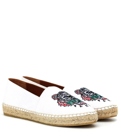 Shop Kenzo Embroidered Espadrilles In White