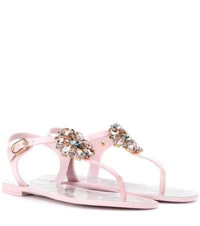 Shop Dolce & Gabbana Crystal-embellished Sandals In Pink