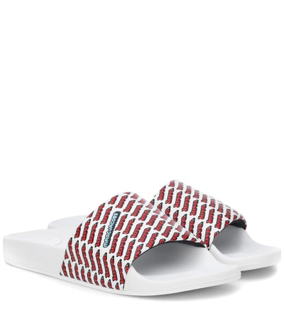 Shop Marc Jacobs Love Aqua Slides In White