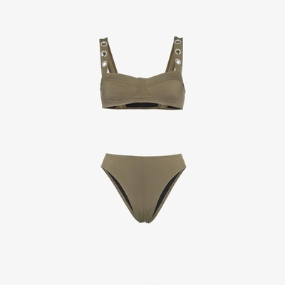 Shop Ack Military Green Ana Due High-leg Bikini