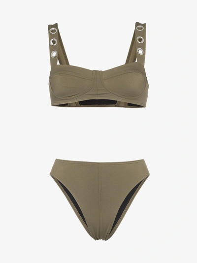 Shop Ack Military Green Ana Due High-leg Bikini