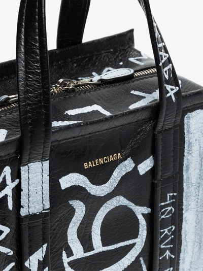 Shop Balenciaga 'bazar Graffiti' Handtasche In Black