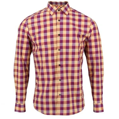 Shop Lords Of Harlech Nigel Shirt In Gold Gingham