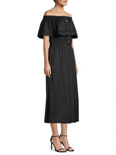 Shop Donna Karan Off-the-shoulder Jumpsuit In Black