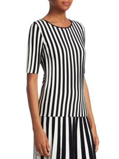 Shop Akris Punto Kodak Striped Top In Black-cream