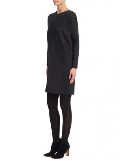 Shop Akris Punto Graphic Flower Sweatshirt Dress In Black