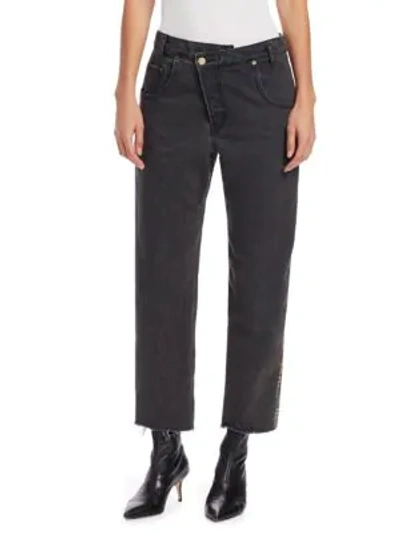 Shop Monse Half & Half Plaid-back Jeans In Black
