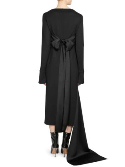 Shop Maison Margiela Satin Bustier Asymmetric Midi Dress In Black