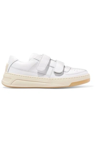 Shop Acne Studios Steffey Leather Sneakers In White