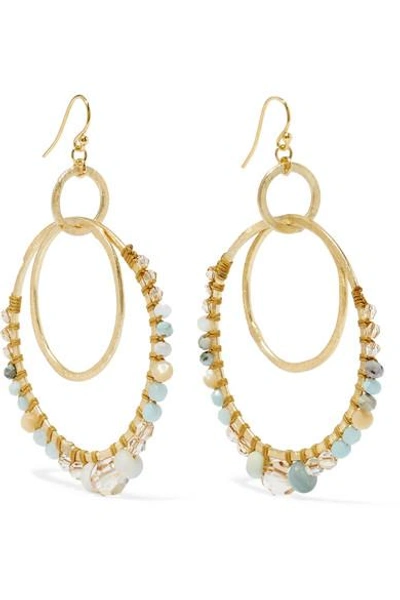 Shop Chan Luu Gold-tone, Amazonite And Crystal Earrings