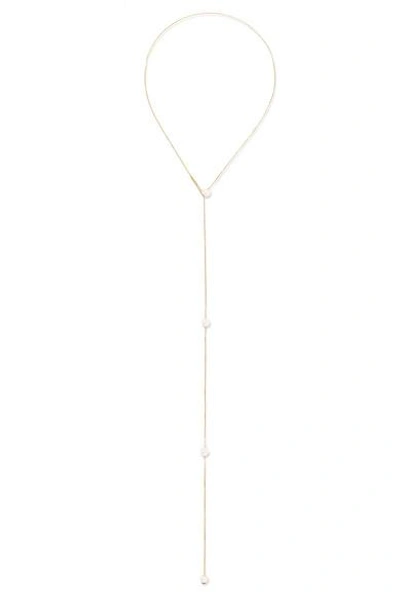 Shop Saskia Diez Lasso No1 Gold-plated Pearl Necklace