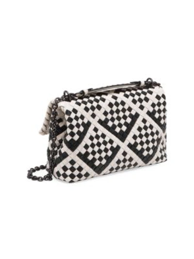 Shop Bottega Veneta Olympia Woven Checker Shoulder Bag In Multi