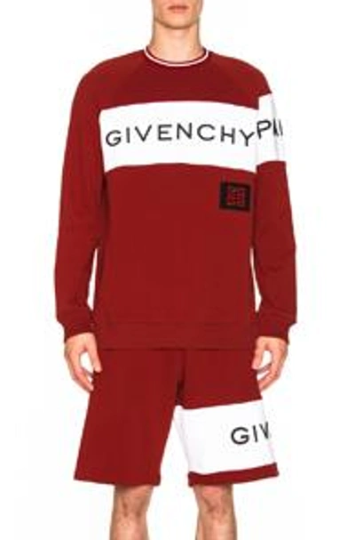 Shop Givenchy Logo Sweatshirt In Red