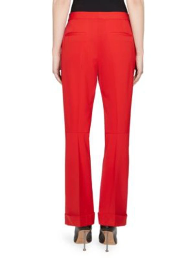 Shop Maison Margiela Wool-blend Kick Flare Pants In Red