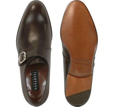 Shop Fratelli Rossetti Shoes Dark Brown Calf Leather Monk Strap Shoes