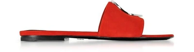 Shop Proenza Schouler Shoes Tulip Red Suede Slide Sandals