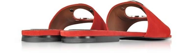 Shop Proenza Schouler Shoes Tulip Red Suede Slide Sandals