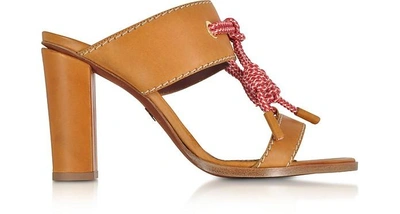 Shop Dsquared2 Shoes Camel Leather High Heel Sandals