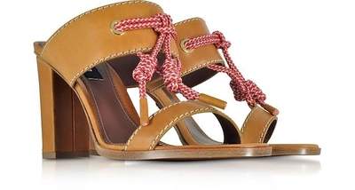 Shop Dsquared2 Shoes Camel Leather High Heel Sandals