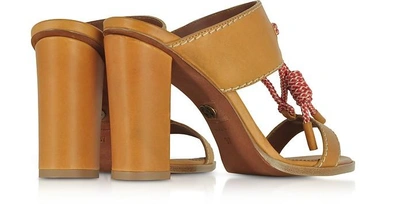 Shop Dsquared2 Shoes Camel Leather High Heel Sandals
