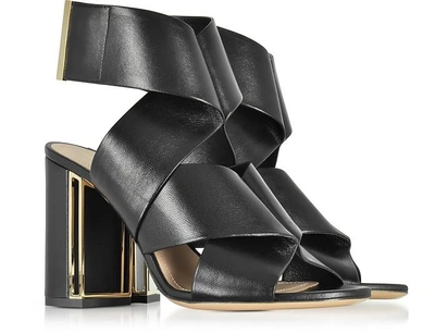 Shop Nicholas Kirkwood Shoes Black Nappa Leather Nini Sandals