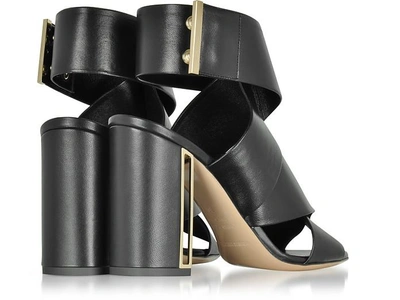 Shop Nicholas Kirkwood Shoes Black Nappa Leather Nini Sandals