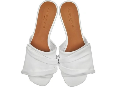 Shop Robert Clergerie Shoes Igad White Leather Flat Sandals
