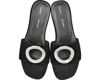 Shop Proenza Schouler Shoes Black Suede Slide Sandals