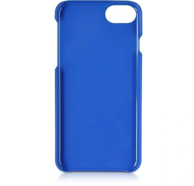 Shop Maison Kitsuné Designer Handbags Parisien Royal Blue Iphone 7 Case In Bleu