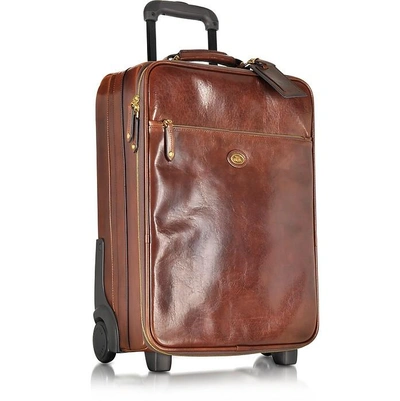 Shop The Bridge Travel Bags Story Viaggio Marrone Leather Trolley In Brown