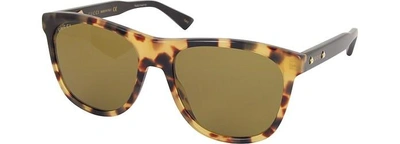 Shop Gucci Designer Sunglasses Gg0266s Squared-frame Havana Brown Sunglasses W/polarized Lenses In Havana/ Marron