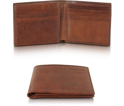 Shop The Bridge Designer Men's Bags Story Uomo Leather Men's Billfold Wallet In Marron