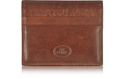 Shop The Bridge Designer Men's Bags Story Uomo Leather Credit Card Holder In Marron