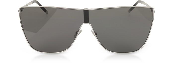 Saint Laurent Sl1 Mask Metal Frame Men S Sunglasses In Black Gray Modesens