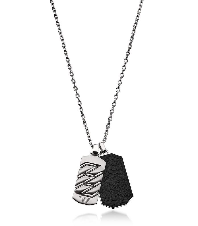emporio armani men's dog tag necklace
